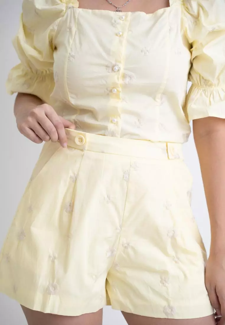 EMBROIDERY COTTON BERMUDA SHORTS