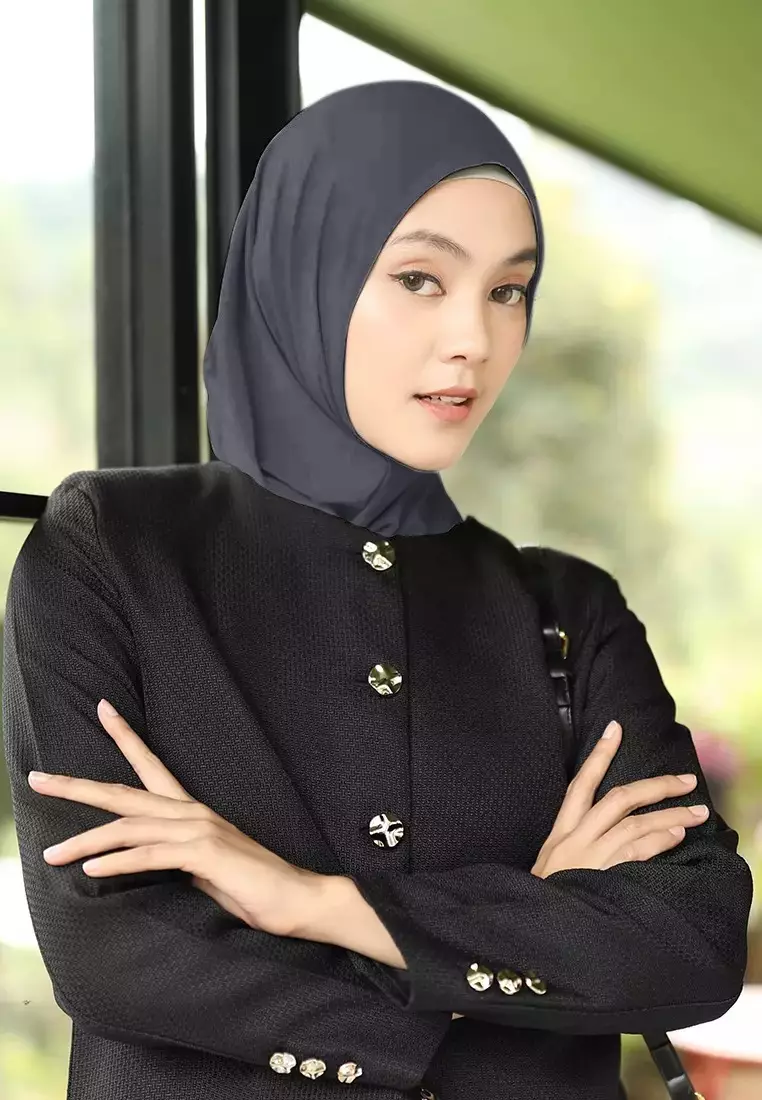 Zelena - Serena Bergo Instan | Hijab Instan - Dark Grey