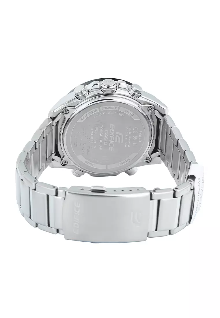 Casio Edifice Jam Tangan Analog Digital Pria - Silver Stainless Steel Case & Band - ECB-900DB-1A