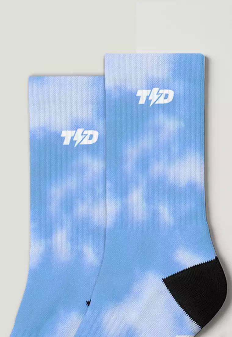 ABA26 Kaos Kaki Wanita Biru Tie Dye Td Bolt