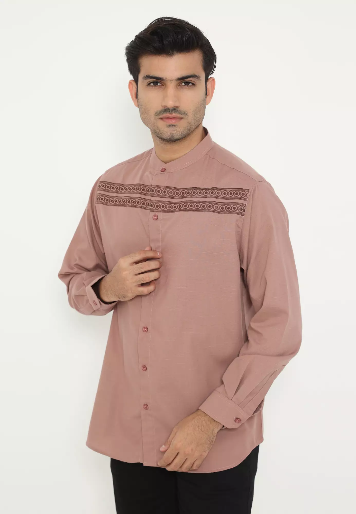 Ramadan Series | Ryusei Kemeja Kerah Koko Lengan Panjang Nakato Maroon