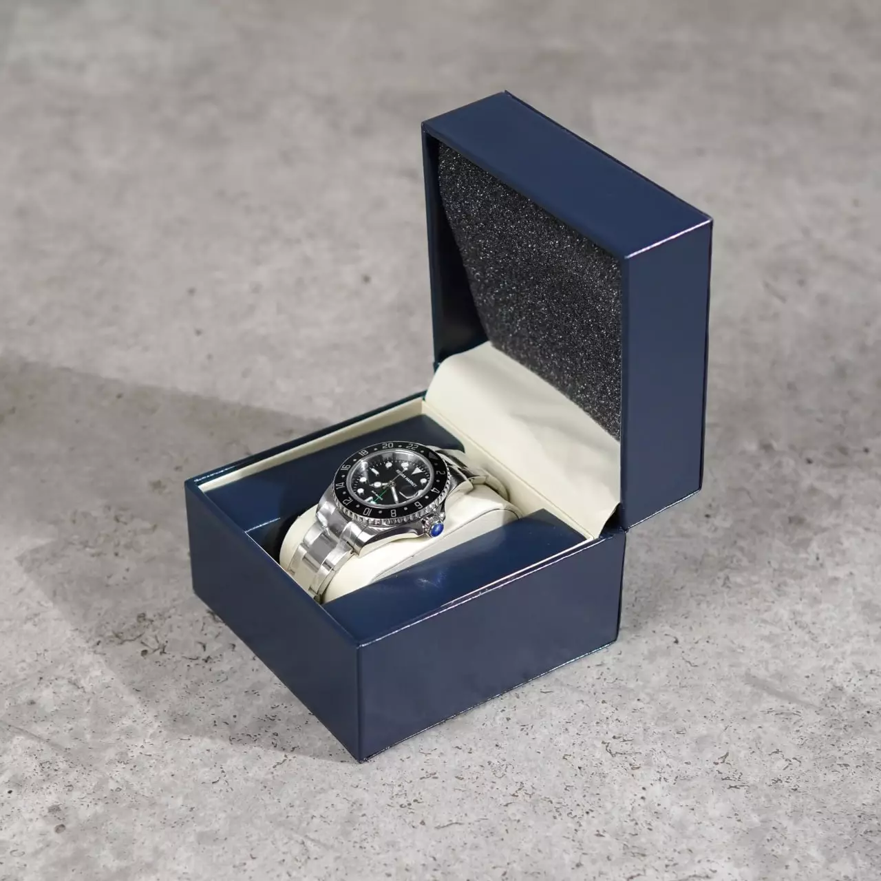 Jam Tangan REGAN HARNEY RH 009-03 GMT AVIATOR BLACK STAINLESS STEEL WATCH 100% ORIGINAL - OS