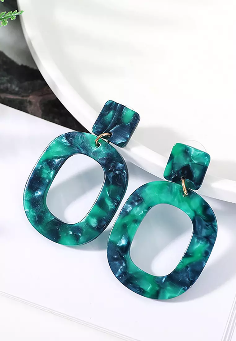 Green sales tortoiseshell earrings