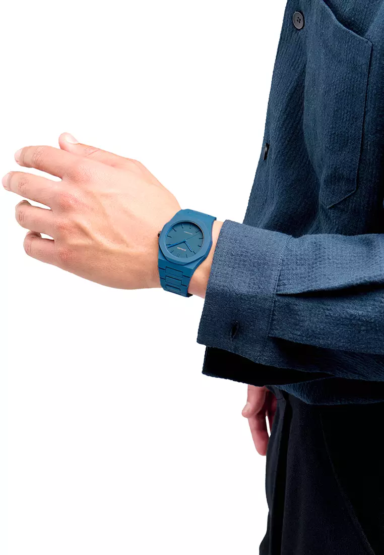 Navy Blue Polycarbon Bracelet Watch, 40.5 mm