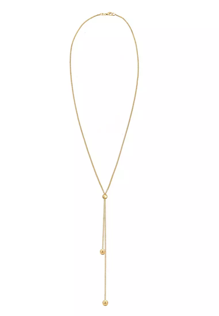 Kalung Perhiasan Perak 925 Wanita Y-Chain Minimalis Gold Plated