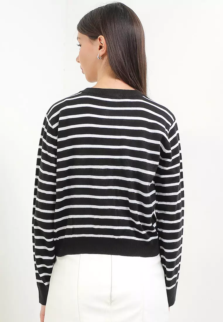Kora Stripe Crop Cardigan