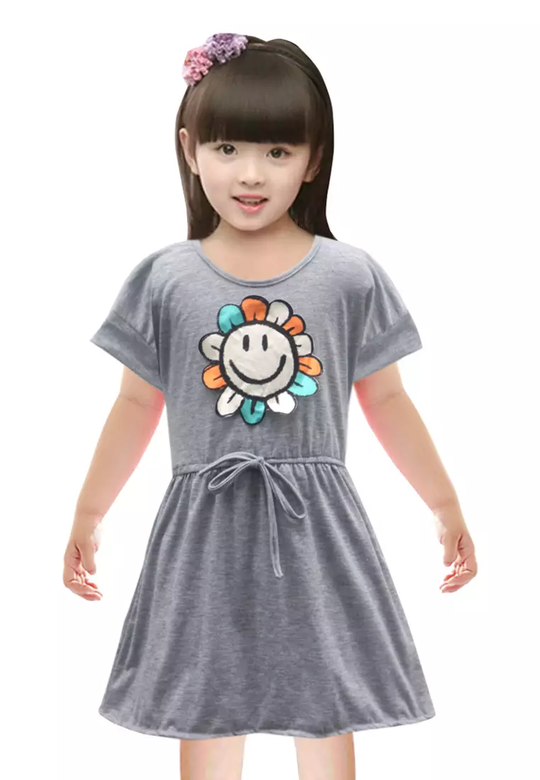Two Mix Dress Anak Perempuan Bahan Kaos - Daster Anak - Baju Anak Rumah 4122
