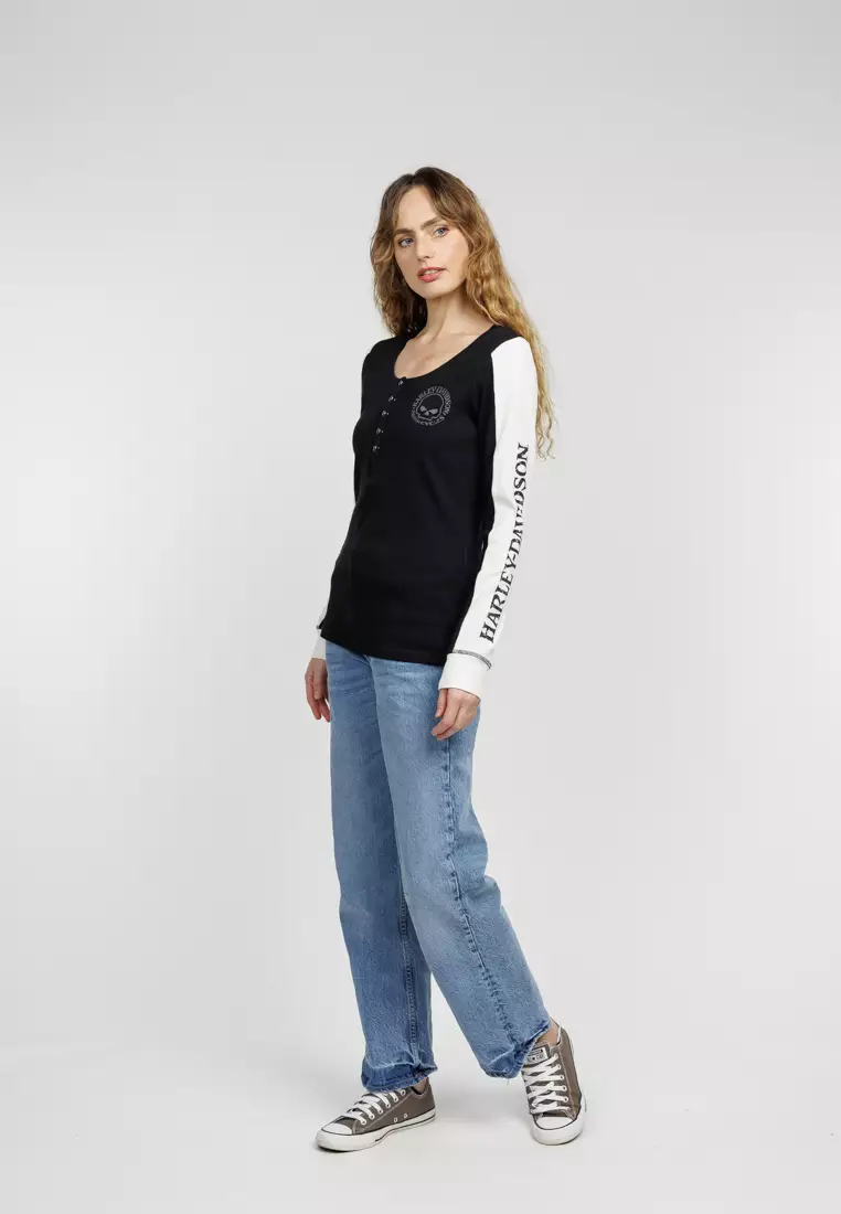 HD Willie G™ Skull Snap Front Henley