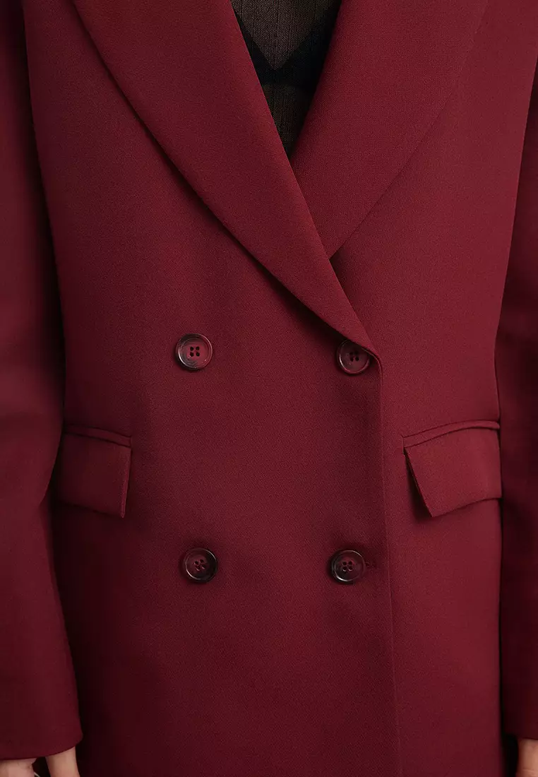 Blazer Jacket with Woven Buttons