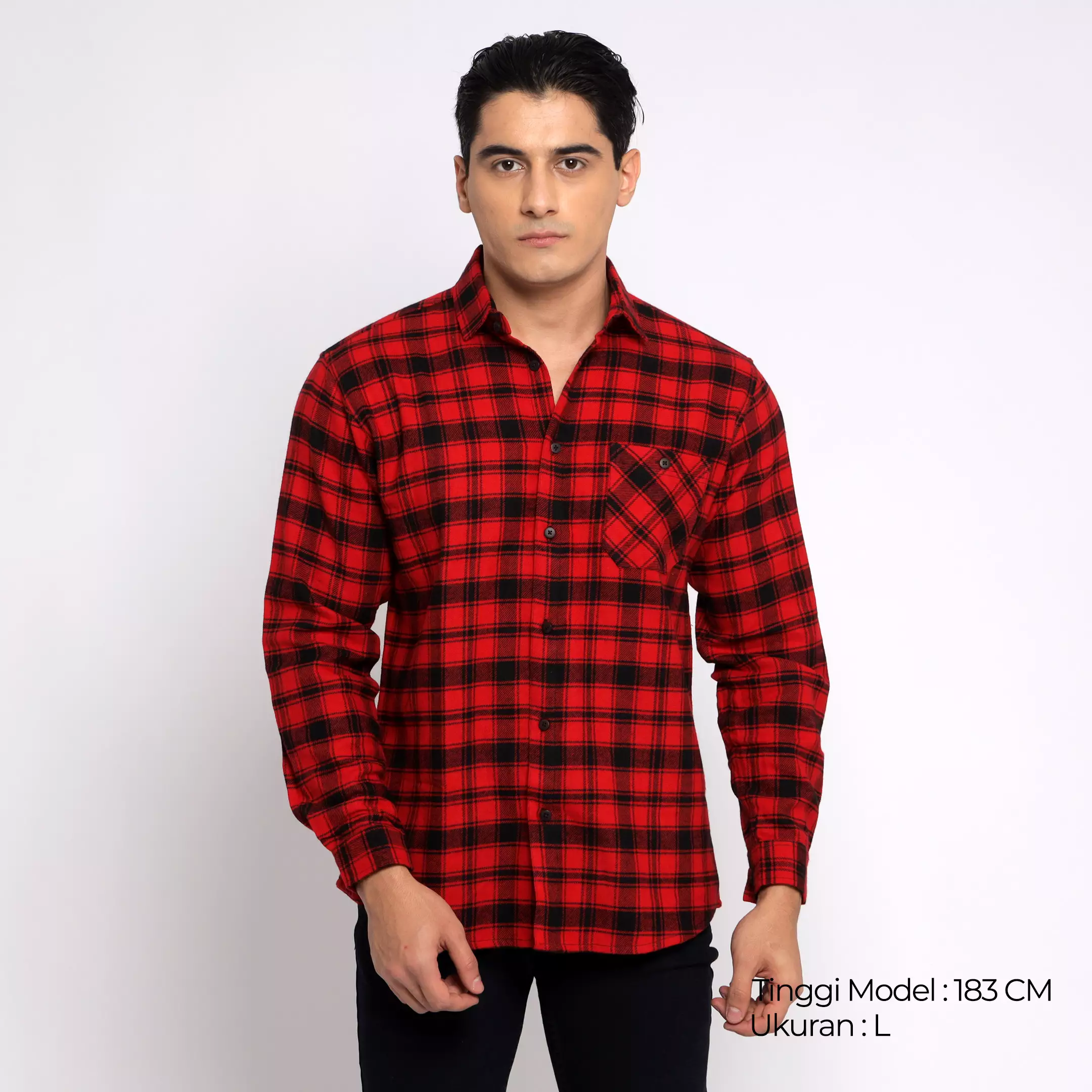 Simple Perfect Kemeja Pria Flanel Lengan Panjang Premium | Flanel Casual Shirt 7738