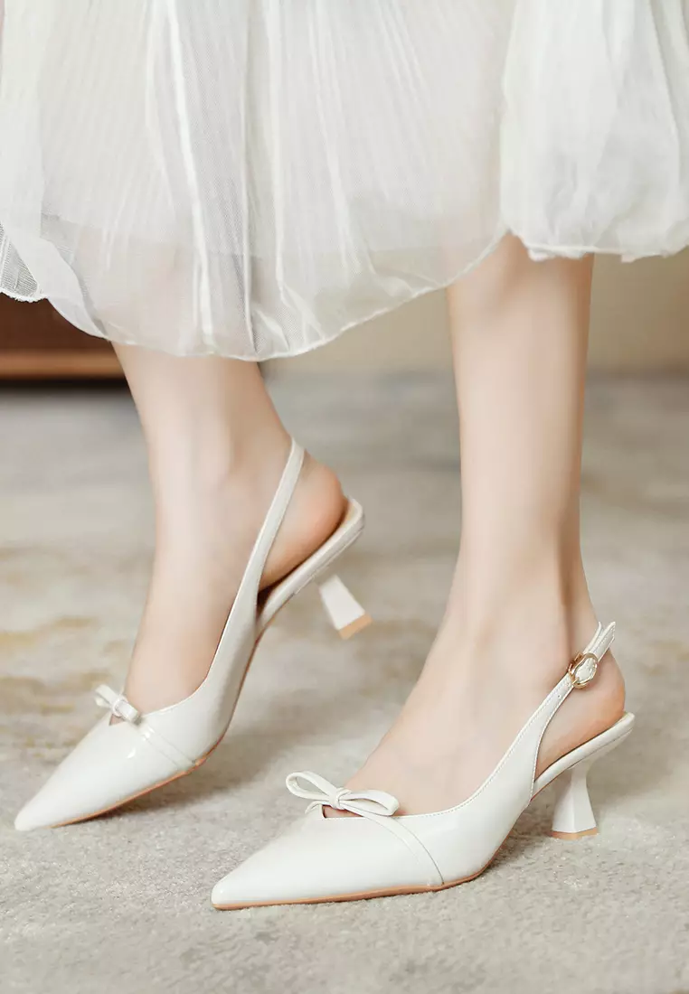 6.5CM Pointed Bow Slingback Heel TE7246-2