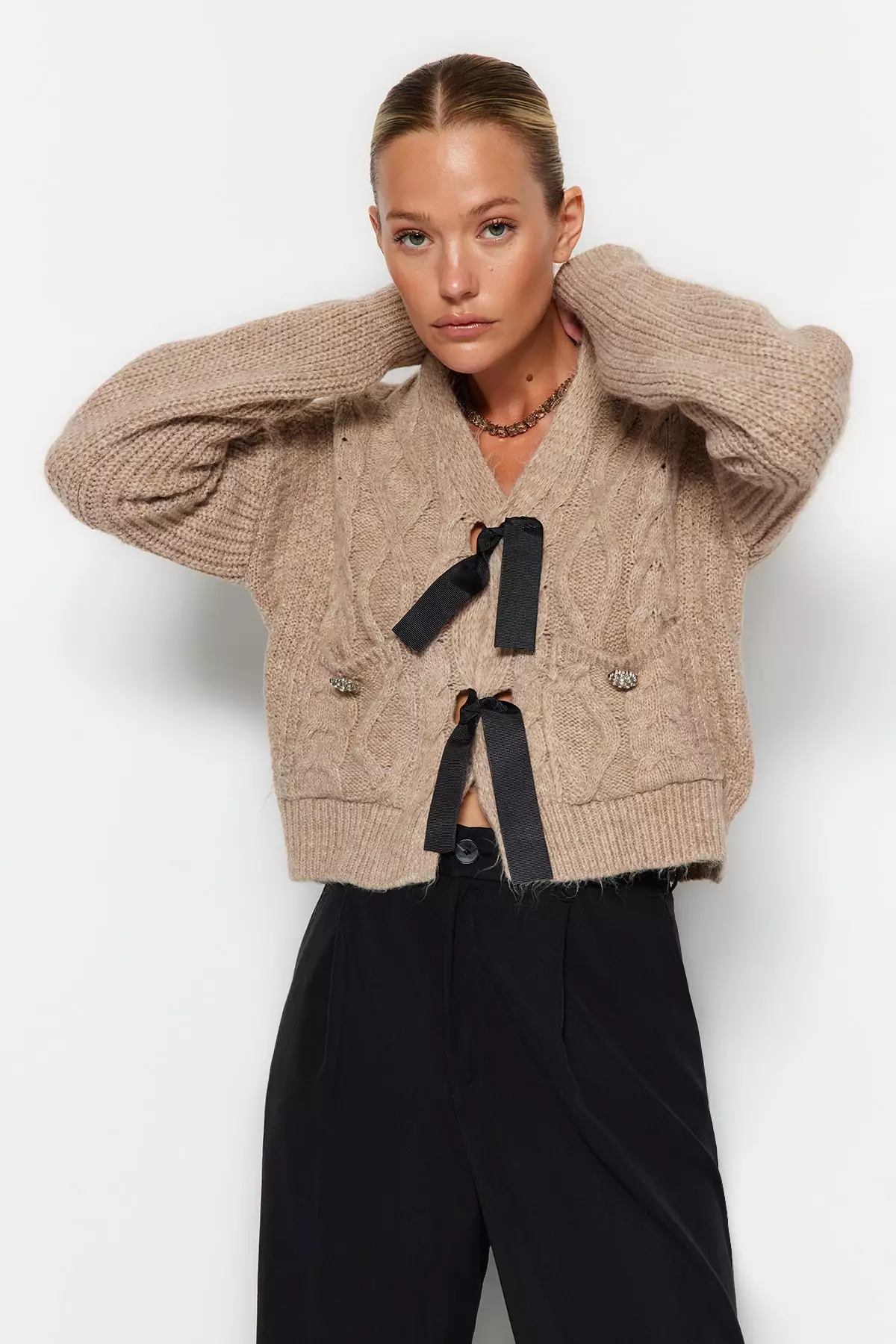 Ribbon Front Sweater