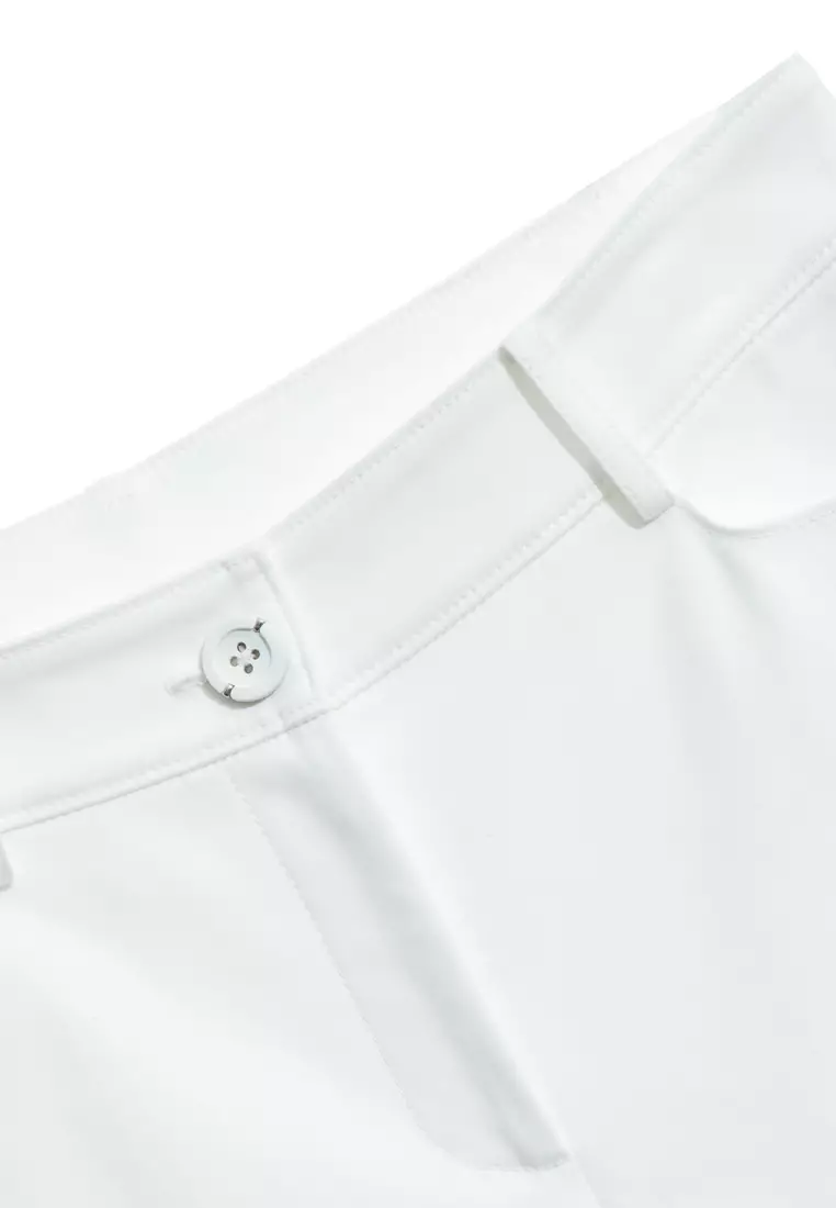 Slim Fit Smart Pants With Contrast Hem