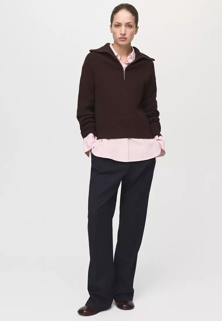 Sweater With Contrasting Zip Collar