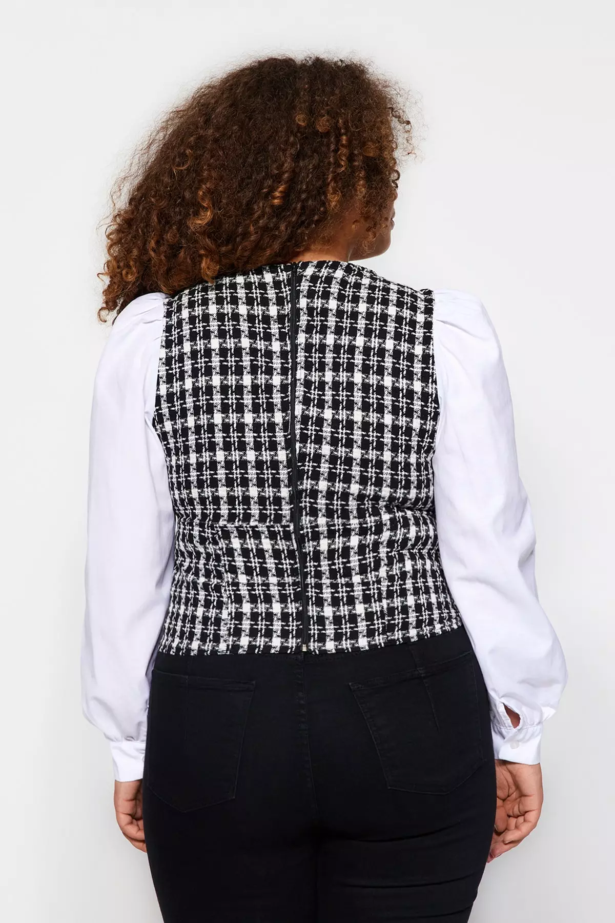 Plus Size Tweed Blouse