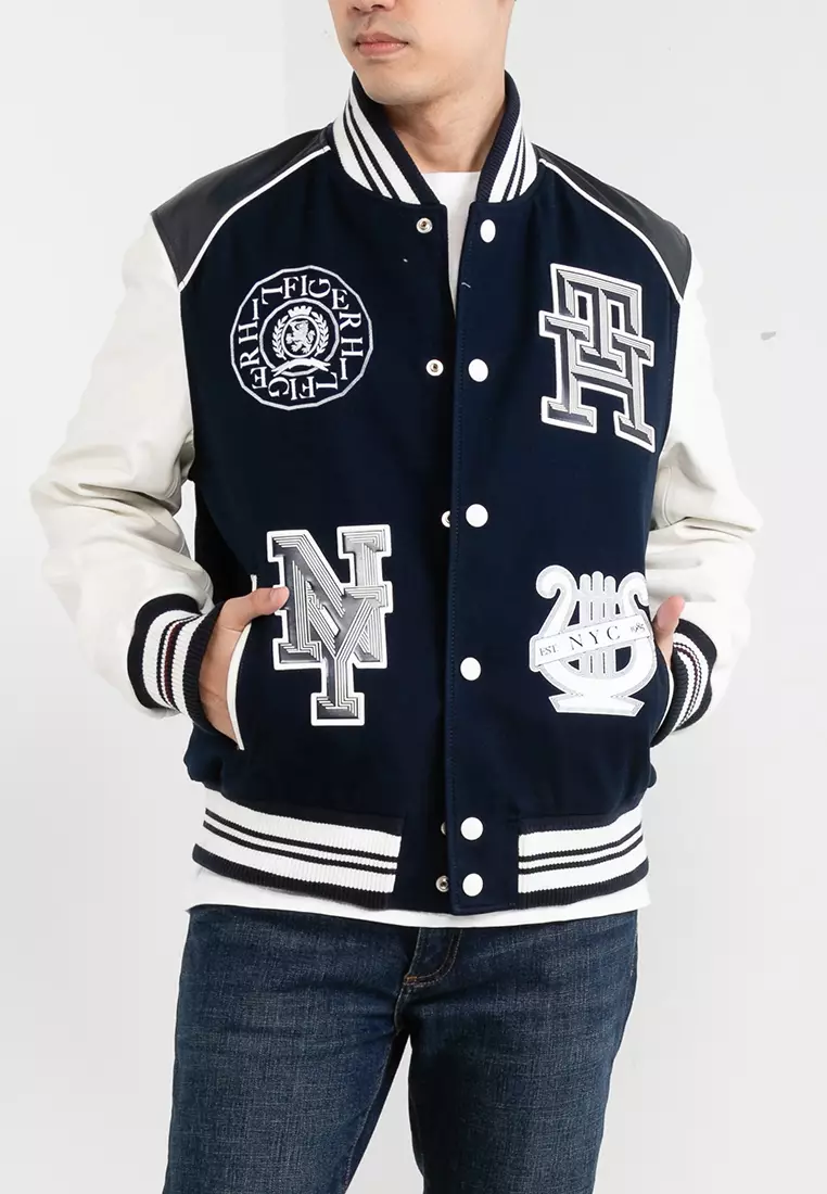 Tommy hilfiger college jacket discount