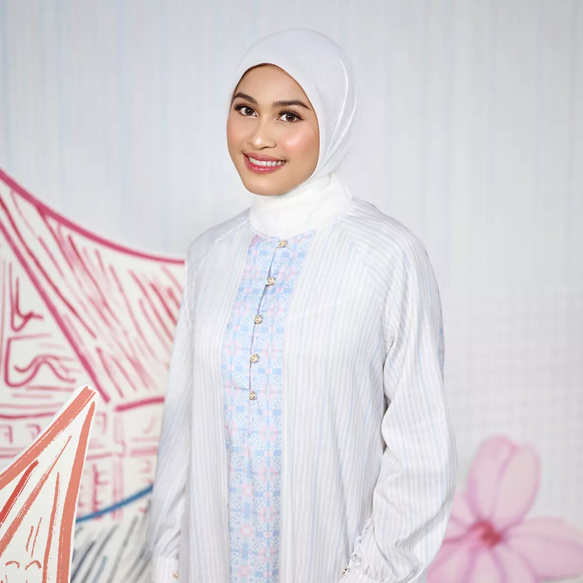[Raya Collection] ZM Zaskia Mecca - Bayani Gamis Wanita Blue - Jejak Teduh Huta - Koleksi Ramadhan Series