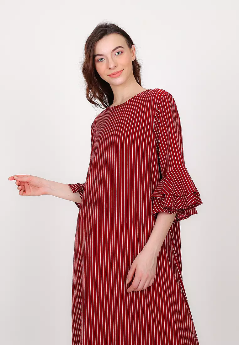 Astilbe Maroon Dress