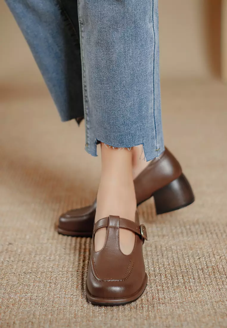5CM Leather Mary Jane Shoes TE6810-1