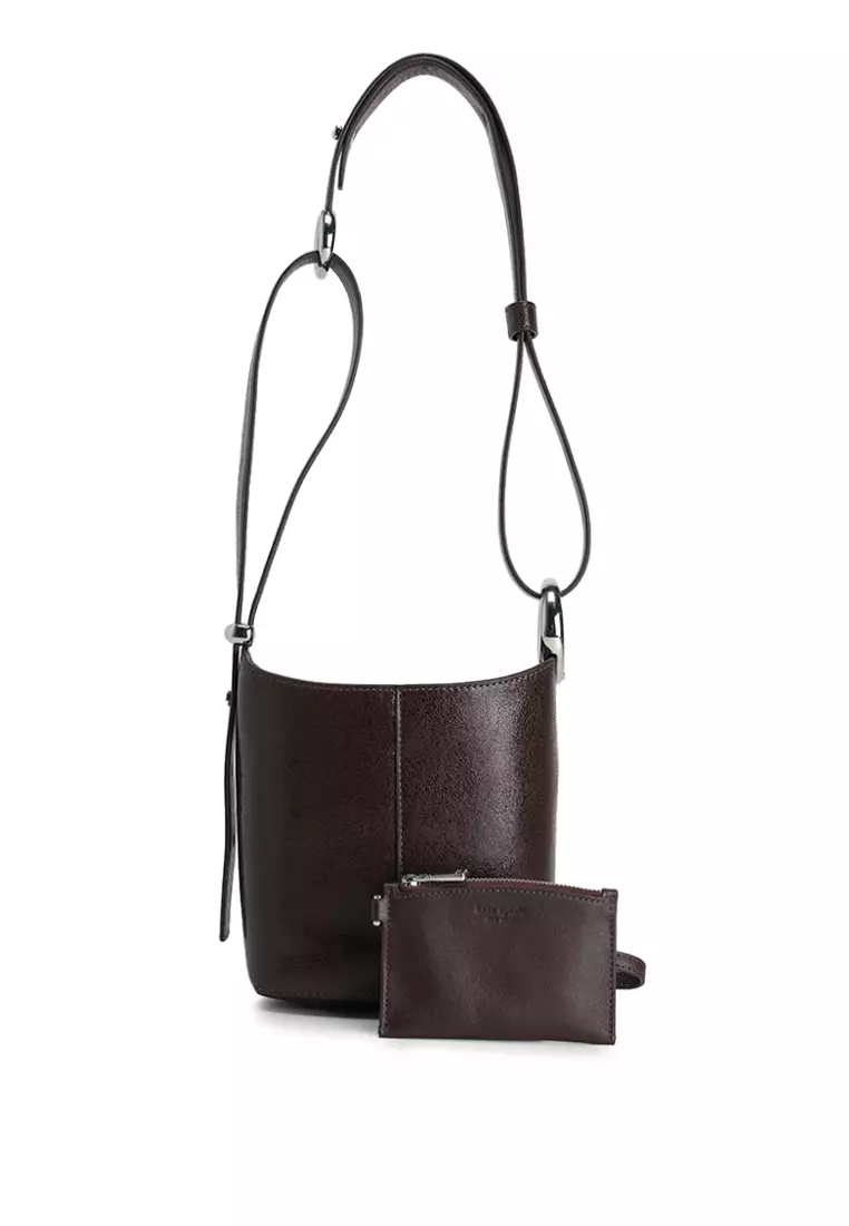 Halo Glazed Leather Mini Bucket Bag