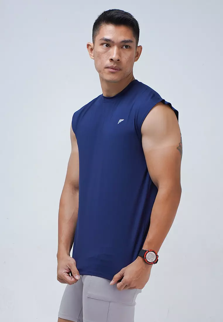 Tanktop Unfinished Sleeveless Essential series Navy