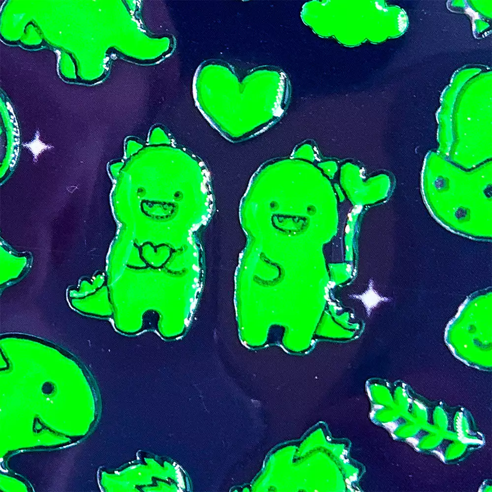 KIDDY FUN FUNNY STIKER LUMINOUS DINO - HIJAU