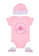 converse pink Converse Girl Infant's Classic Chuck Taylor Patch Bodysuit, Socks and Cap Set (6 - 12 Months) - Arctic Punch E11B8KA2273737GS_1