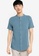 ZALORA BASICS blue Stand Collar Linen Blend Shirt 2D5CAAAD148283GS_1