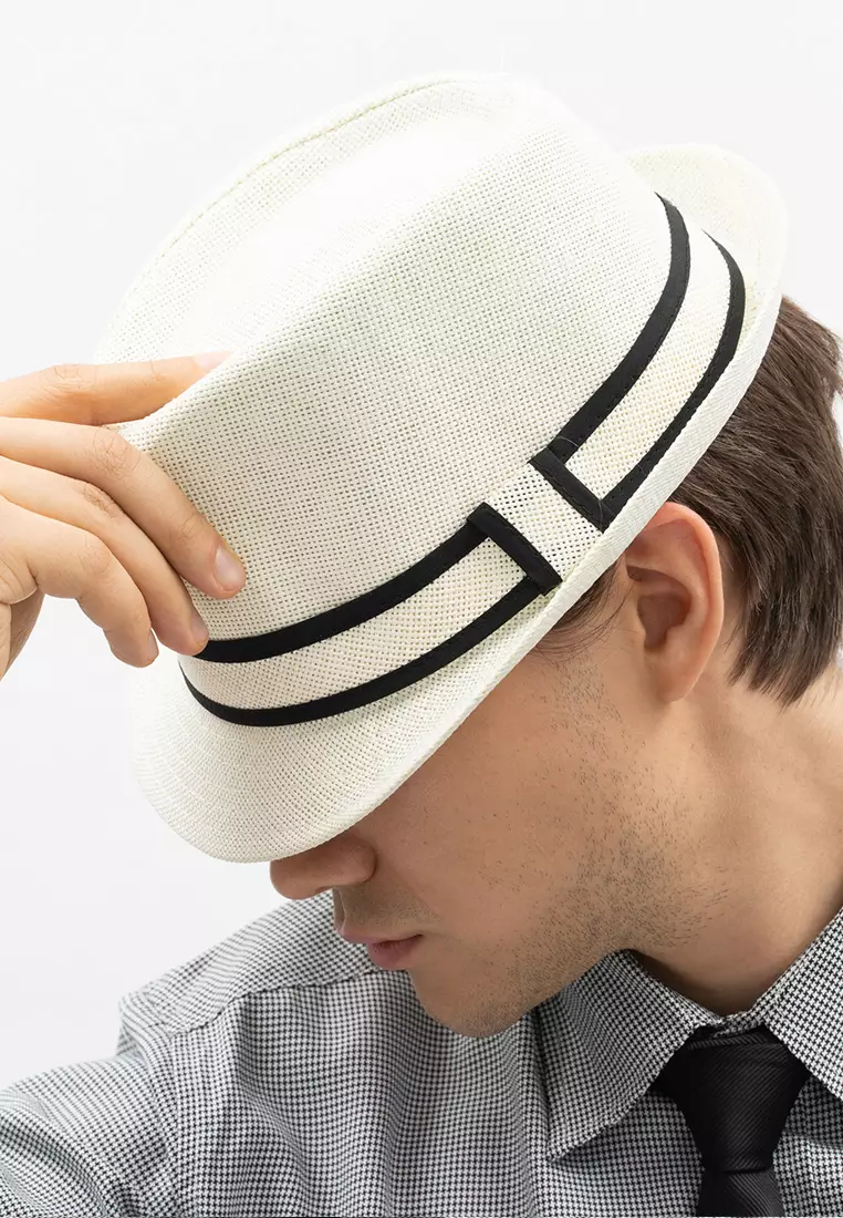 Houseofcuff Topi Fedora Cowboy Hat Fedora Ratan Ivory