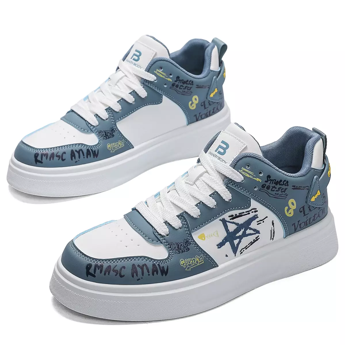 New Arrival Sepatu Casual Pria Model Terbaru Sneakers Cowok Motif Bintang Kekinian QNK801