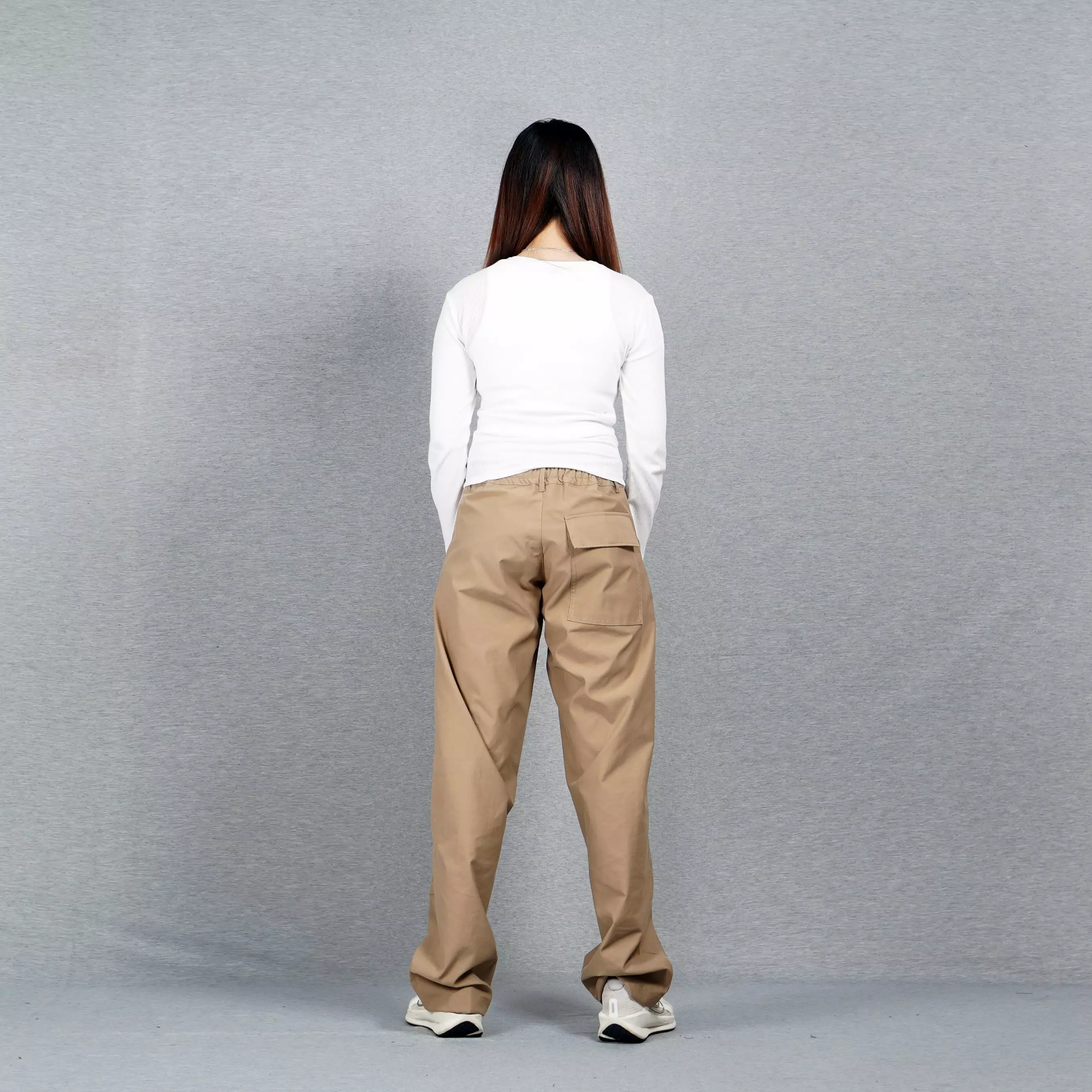 JORDI Celana Wanita Earth Tone Women's Long Pants Celana Chino Wanita - KHAKI