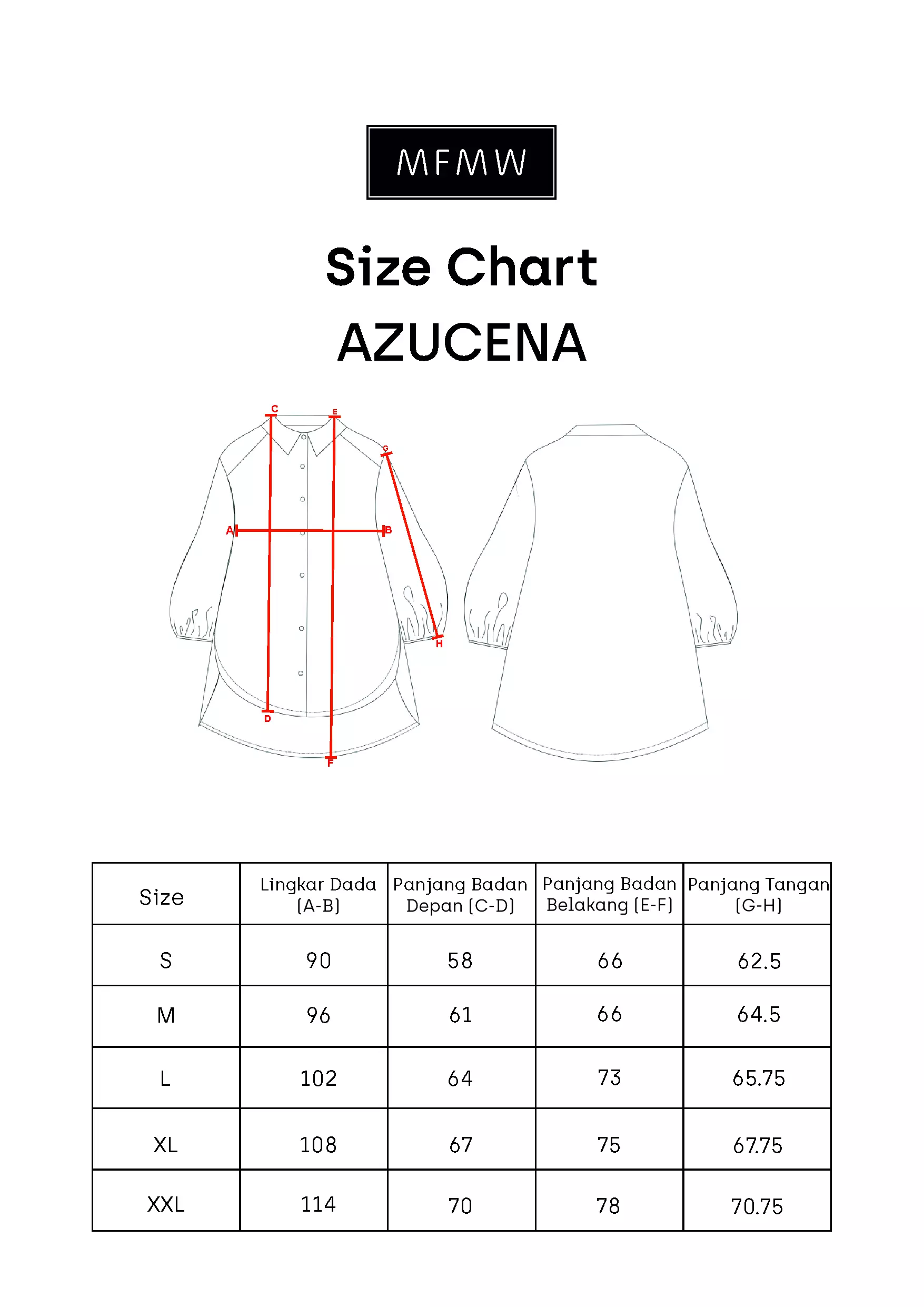 MFMW Azucena Atasan Blouse Biru Motif Salur