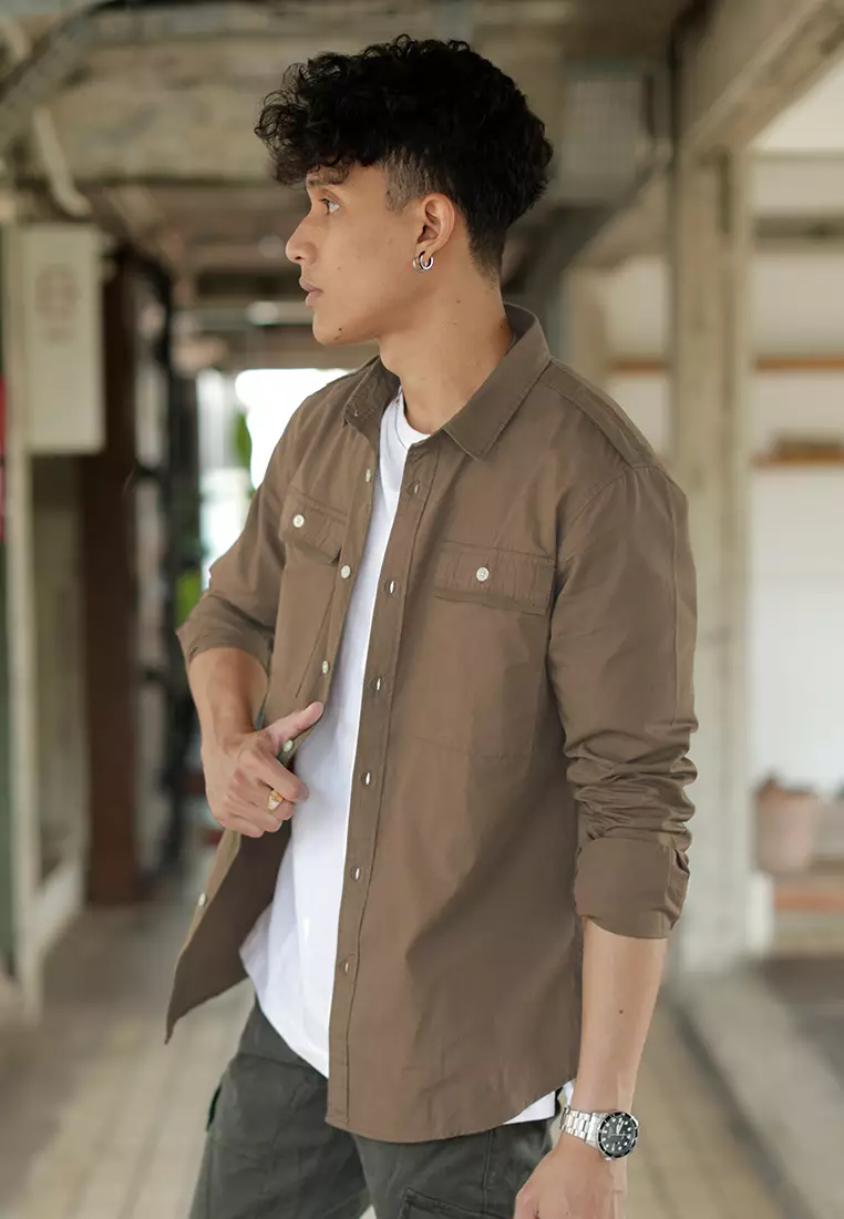 OXCON utility 2 Pocket Shirt Brown