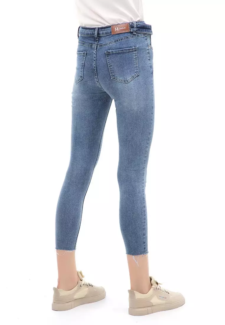 Jourel Celana Panjang Skinny Jeans Wanita 5 Button Staylish Material Denim ORIGINAL - Dark Blue