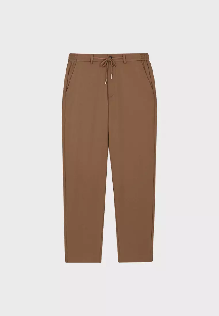 Dull Gold Cooling Drawstring Tapered Trousers
