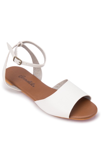 CARMELLETES white Flat Sandals With Ankle Strap CA179SH25XXMPH_1
