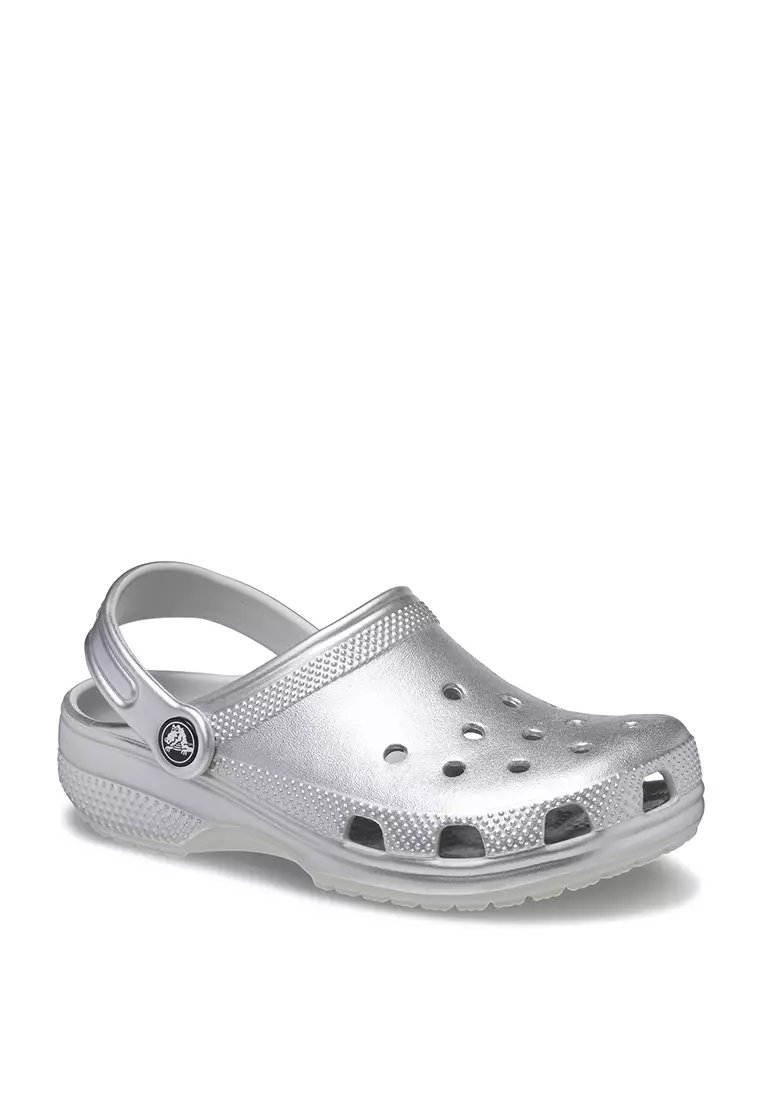 Metallic silver online crocs