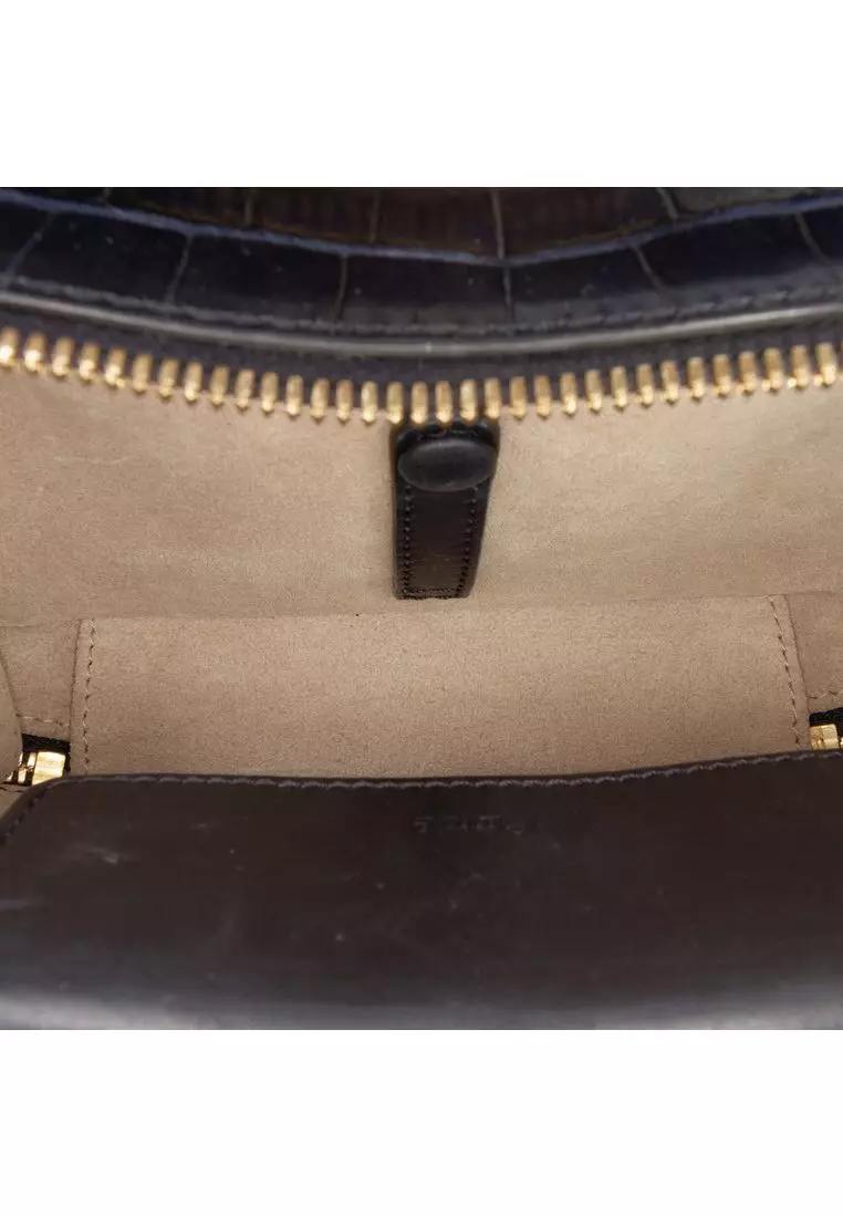 Pre-Loved Chloé Mini Croc Embossed Leather C Vanity Bag
