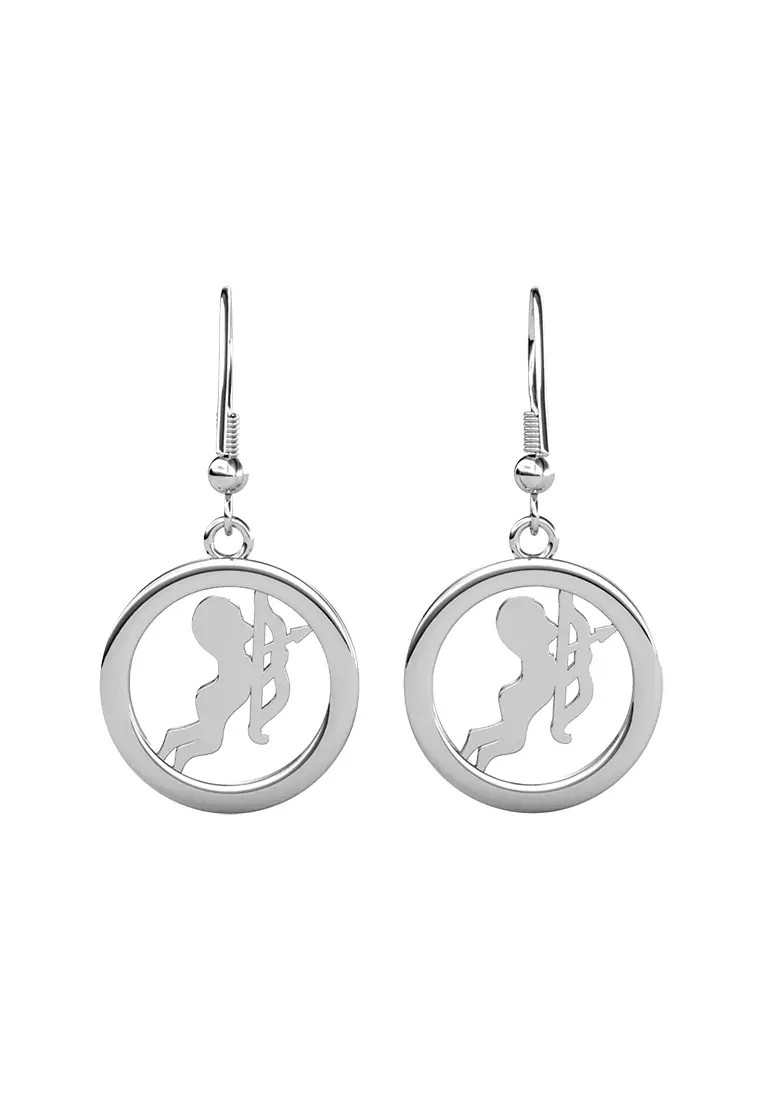 Horoscope Circlet Hook Earring SAGITARIUS WG  - Anting Crystal Swarovski by Her Jewellery