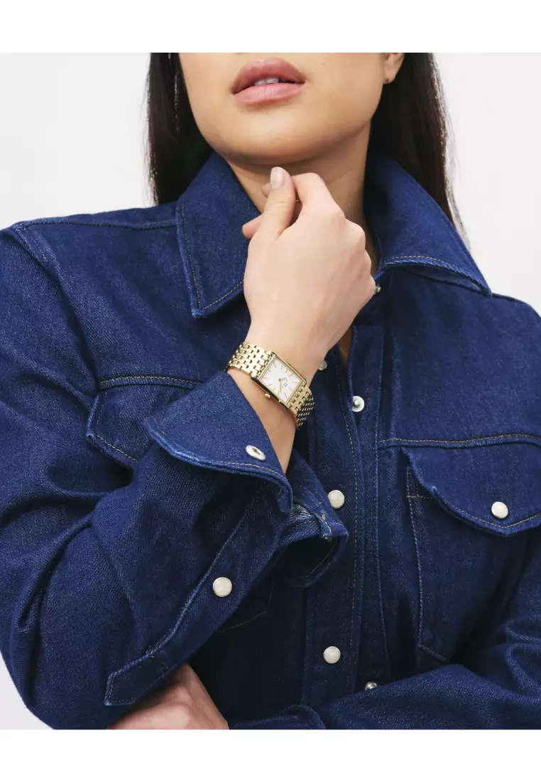 Bound 32x22mm 9-link Gold - White Dial - Fashion Watch for women - Stainless Steel Strap Watch - Female Watch - DW Official - Authentic