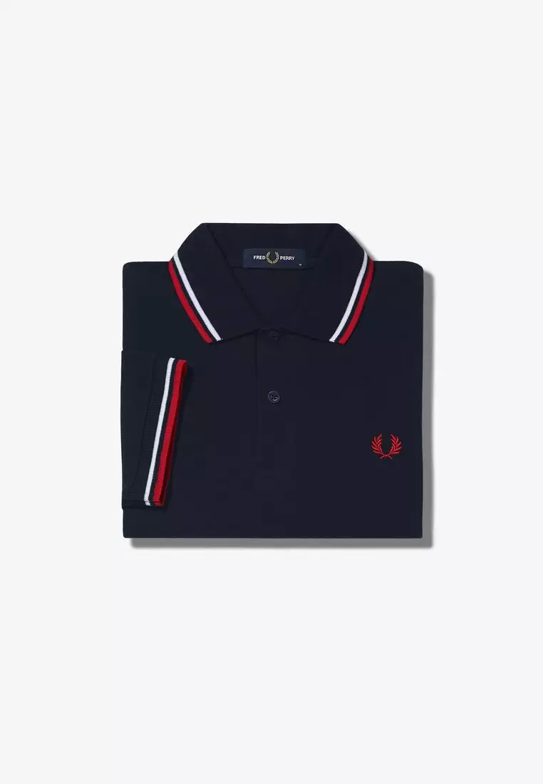 Fred Perry M3600 Twin Tipped Fred Perry Shirt (Navy/White/Red)