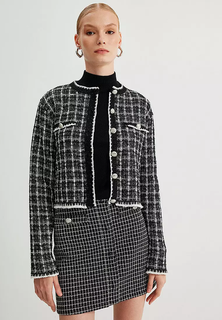 Buy KOTON Shimmering Tweed Jacket 2025 Online | ZALORA