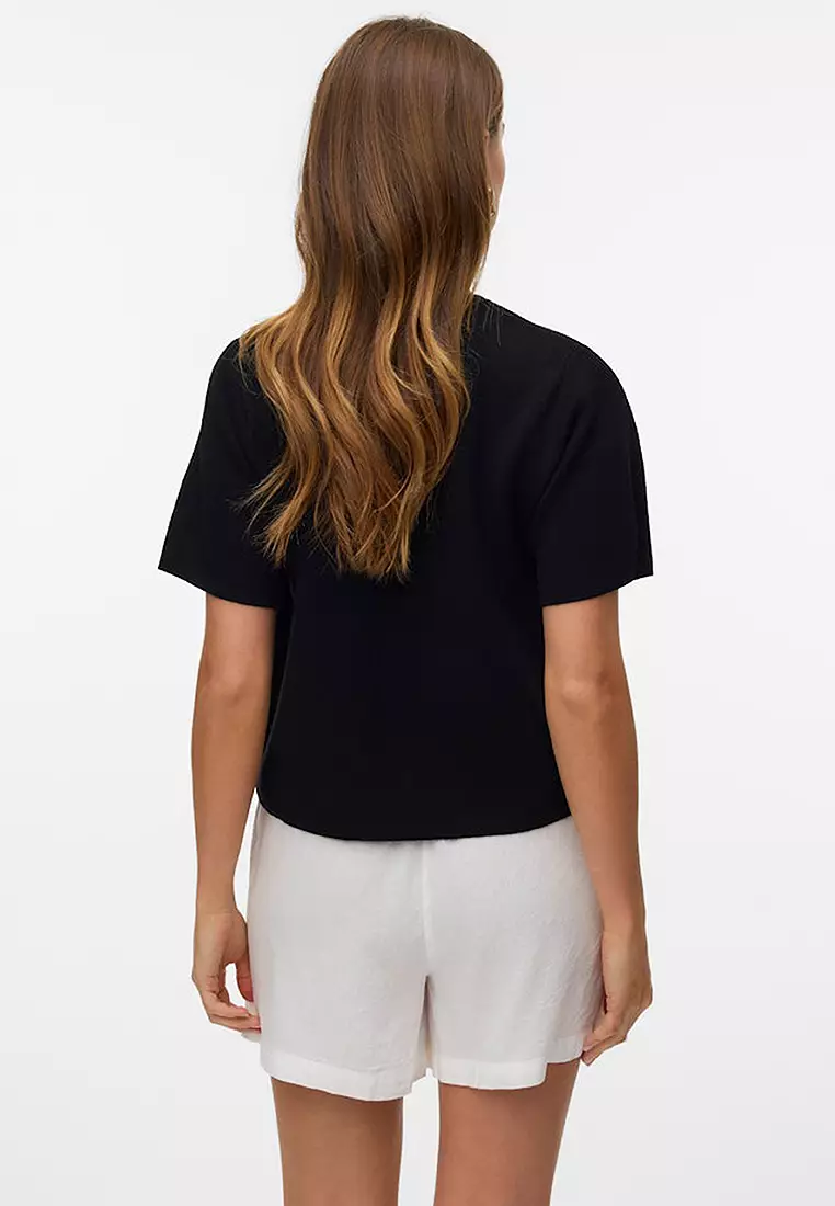 Short Sleeves One Button Cardigan