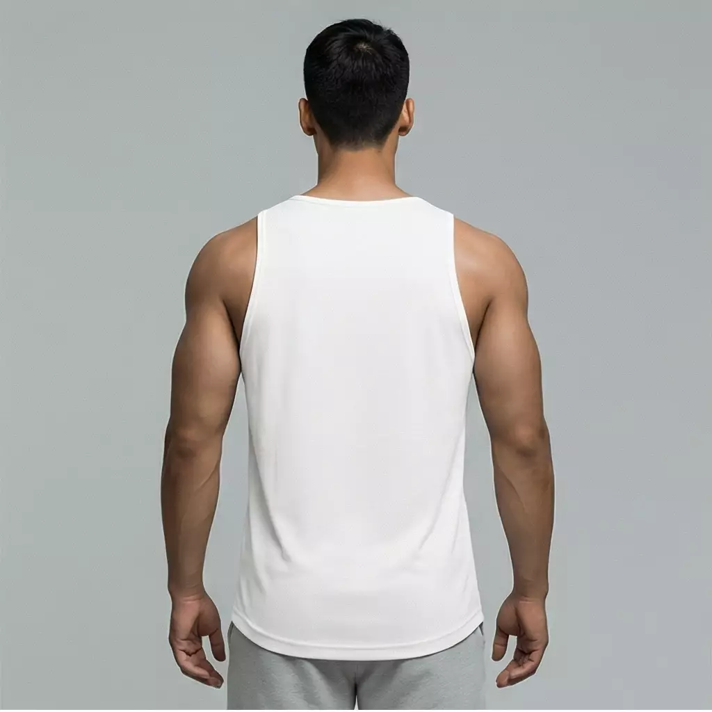 THIRDDAY Kaos Kutung Gym Pria InstaCool | Tanktop Olahraga Adem Dingin Instacool Quick Dry Stretch Fitness Training | hustle putih SVN MTZ71