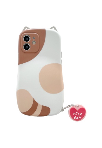 Kings Collection white Cute Cat Back iPhone 12 Case KCMCL2315 209F8ACCCCBE88GS_1