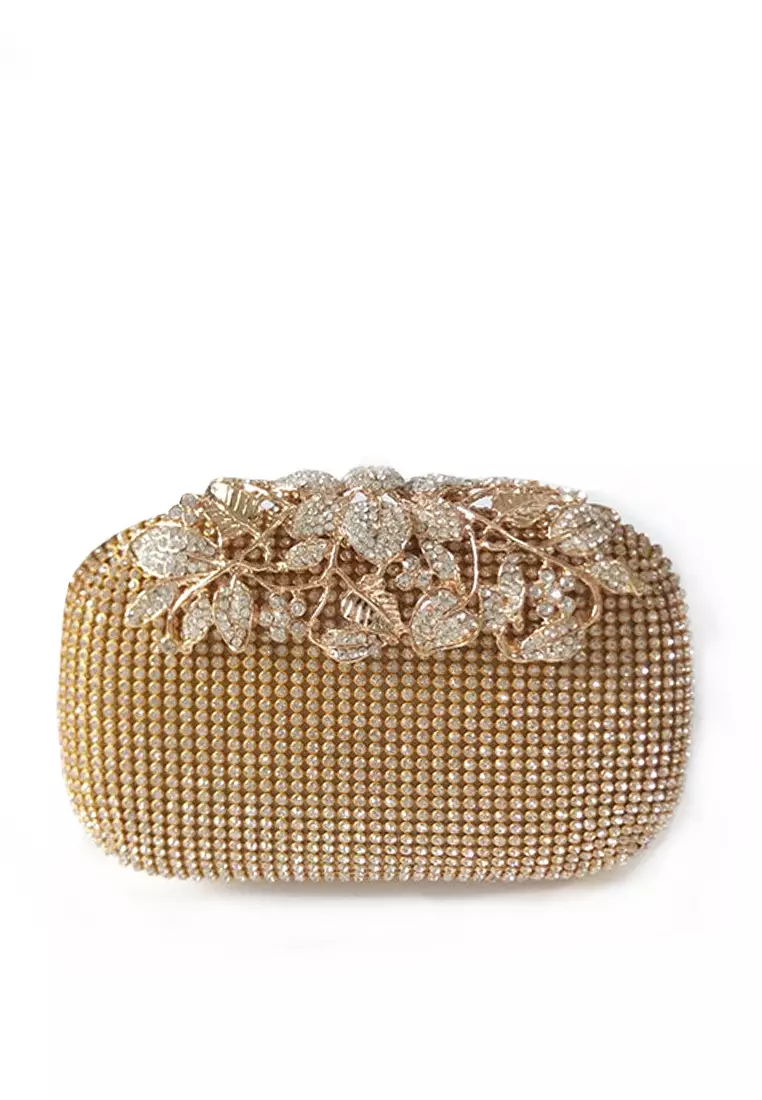 Gold on sale diamond clutch