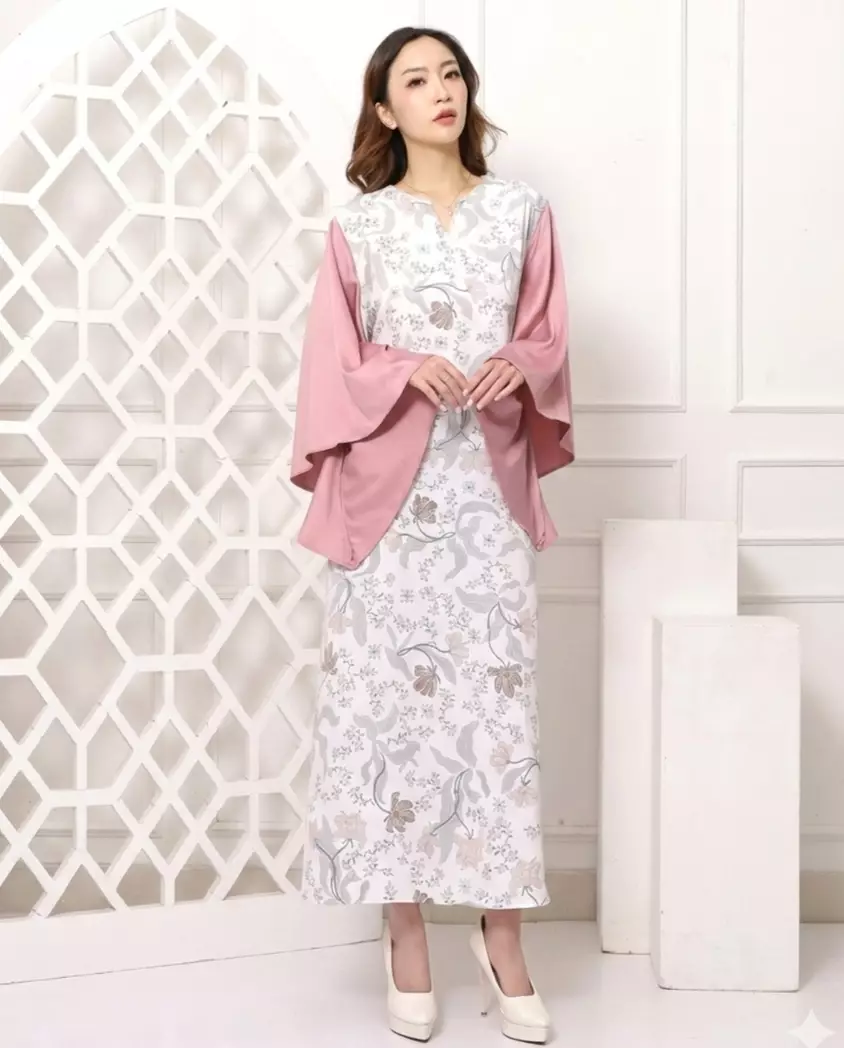 Aleena Wide Sleeve Caftan in Pink