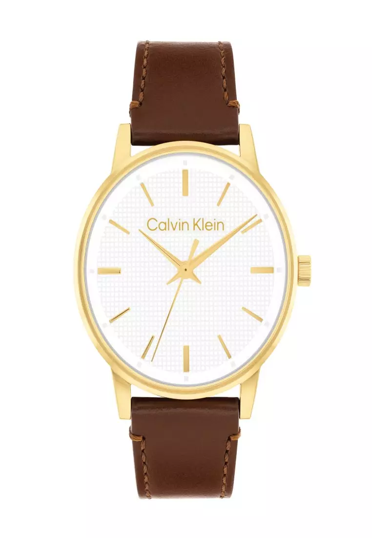 Men's Brown Leather Quartz Watch - CK25200503