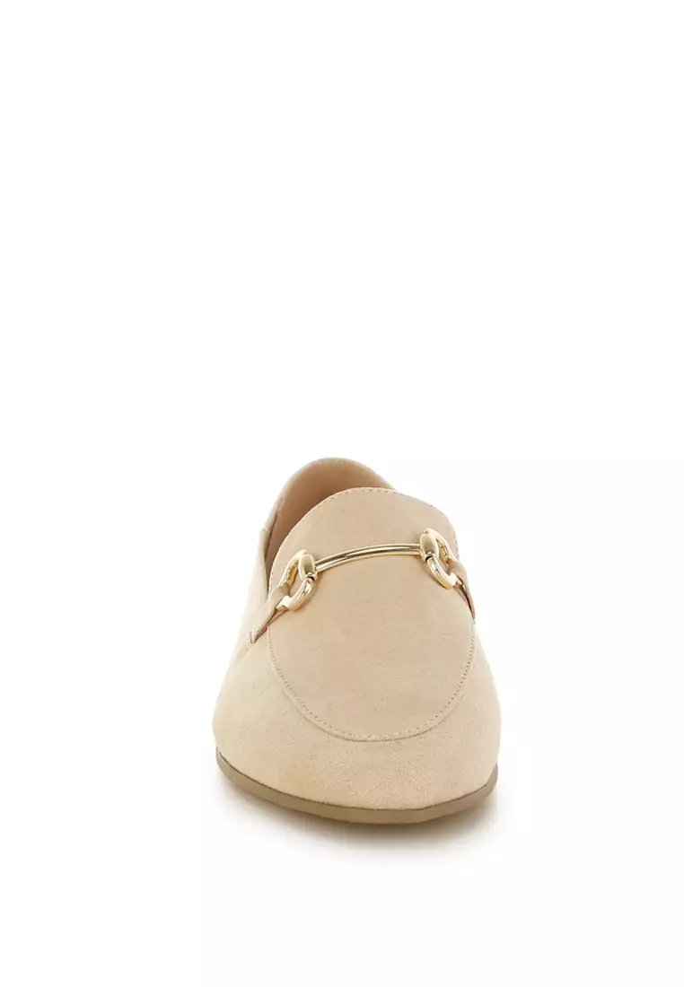 Buy London Rag Horsebit Embellished Flat Loafers in Beige 2026 Online ...