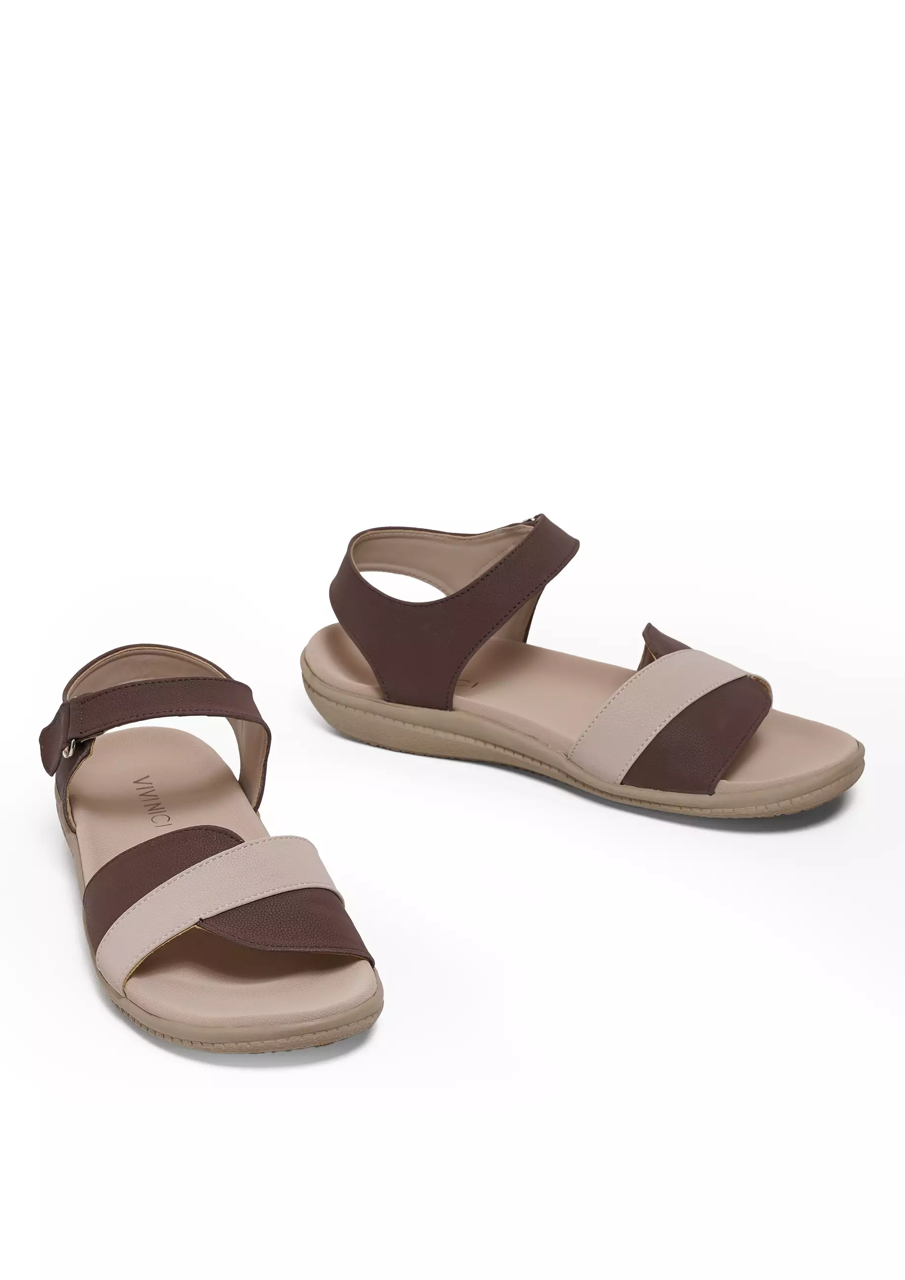 VIVI NICI - Agnia Sandal Wanita Teplek Downtown Brown